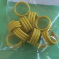 Poultry Leg rings - 16 mm spiral yellow - pk 10