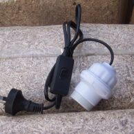 Lamp Socket E27 ceramic/plastic with switch and cord