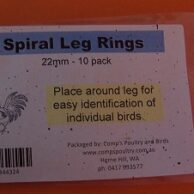 Poultry Leg rings - 22 mm spiral - mixed - pk 10